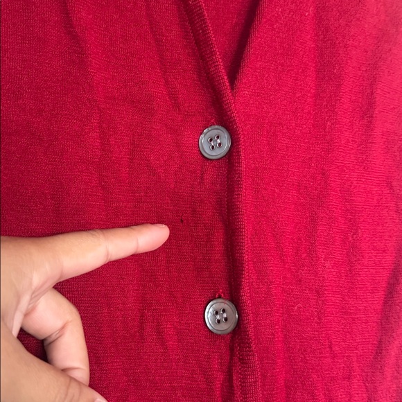 Preview Collection V-Neck Red Long Sweater Vest - Picture 6 of 10